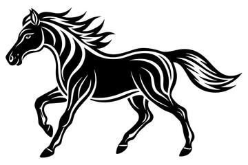 Horse running icon silhouette vector art illustration