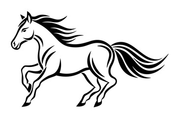 Horse running icon silhouette vector art illustration