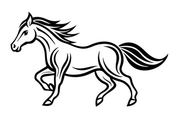 Horse running icon silhouette vector art illustration