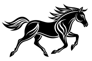 Horse running icon silhouette vector art illustration