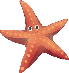 Starfish Watercolor Illustration