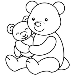 Cute Teddy Bear Vector Design for Kids' Graphics
Adorable Bear Hug Illustration in Clean Line Art.