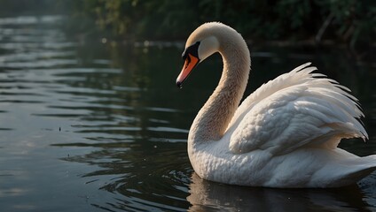 A poem celebrating the graceful movements of an elegant swan  ai_generated