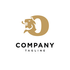 Letter O Lion Elegant Logo icon vector template