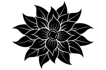 beautiful flower icon silhouette vector
