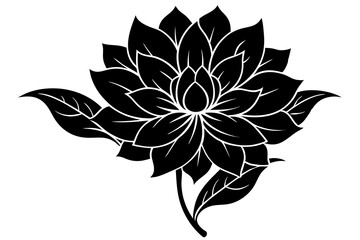 beautiful flower icon silhouette vector