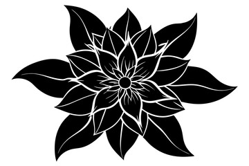 beautiful flower icon silhouette vector