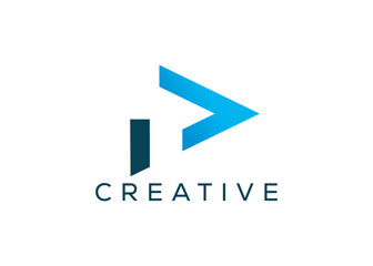 Minimal and professional abstract play logo design template