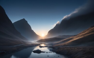 sunrise over the mountains