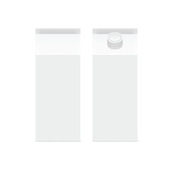 Two white, blank carton boxes with and without a cap. Vector