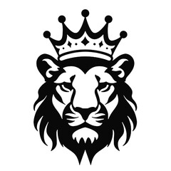 Royal Lion King  Silhouette  logo isolated on white background