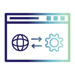 Technology information icon on line gradient style. internet setting, internet connection icon.