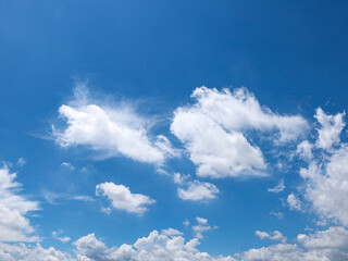 Background image of blue sky and white clouds in summer sky