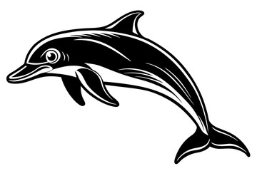 Obraz premium Dolphin icon silhouette vector illustration