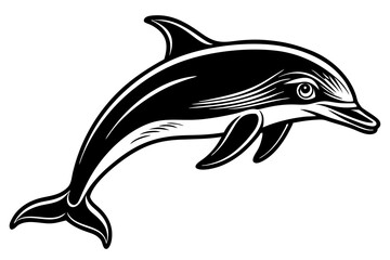 Fototapeta premium Dolphin icon silhouette vector illustration