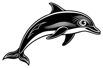 Obraz premium Dolphin icon silhouette vector illustration