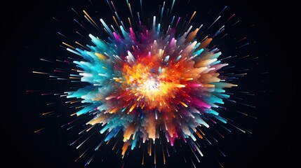 Abstract tech particle explosion, ideal for high-impact tech product launches or dynamic digital advertisements
