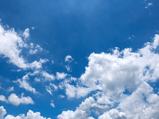 Background image of blue sky and white clouds in summer sky