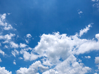 Background image of blue sky and white clouds in summer sky