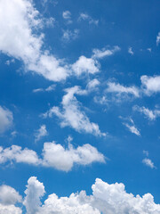 Background image of blue sky and white clouds in summer sky