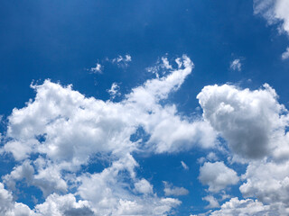 Background image of blue sky and white clouds in summer sky