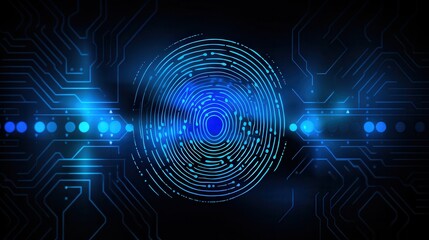Obraz premium Digital fingerprint scan background, suitable for biometric security systems promotions or privacy technology discussions