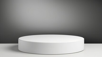 Elegant and clean round white podium for displaying gourmet food products, isolated background