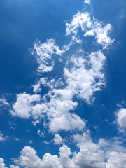 Background image of blue sky and white clouds in summer sky