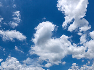 Background image of blue sky and white clouds in summer sky