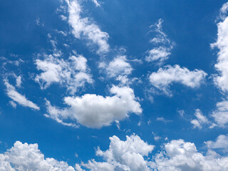 Background image of blue sky and white clouds in summer sky