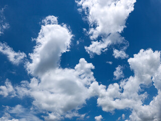 Background image of blue sky and white clouds in summer sky