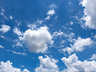 Background image of blue sky and white clouds in summer sky