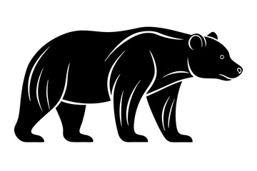 illustration of a black and white bear icon vector