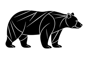 illustration of a black and white bear icon vector