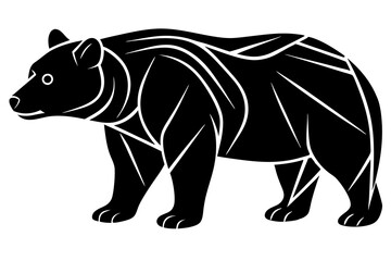 illustration of a black and white bear icon vector