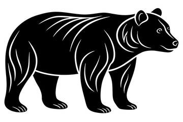 illustration of a black and white bear icon vector