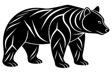 illustration of a black and white bear icon vector