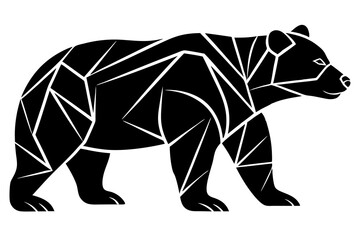 illustration of a black and white bear icon vector