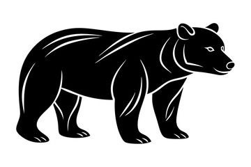 illustration of a black and white bear icon vector