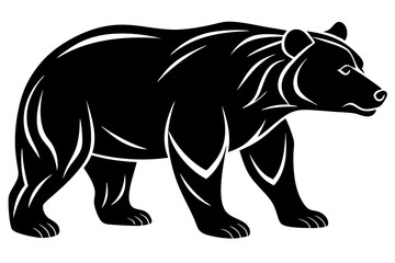 Fototapeta premium illustration of a black and white bear icon vector