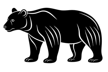 illustration of a black and white bear icon vector