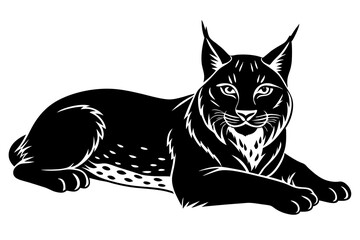 Lynx icon silhouette vector art illustration