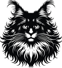 Flat design Cat silhouette vector illustration on a white background