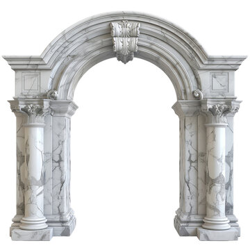 recommend clip art: Classic marble archway with fluted columns and decorative capitals transparent background clipart