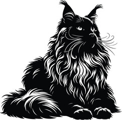 Obraz premium Flat design Cat silhouette vector illustration on a white background
