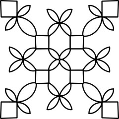 Vintage abstract with arabesque for fabric design. Arabian ornament. Floral element vector. White background.