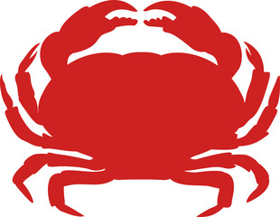 red crab silhouette vector illustration