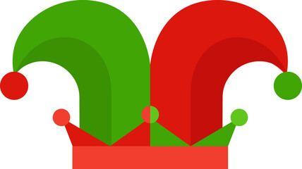 jester joker hat flat vector