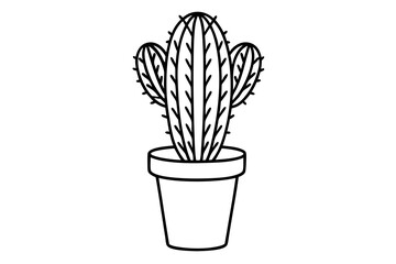 cactus in a pot icon vector 