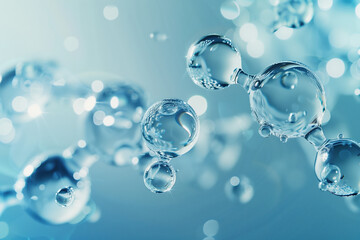 Close-Up of Micellar Cleansing Molecules in Skincare Routine